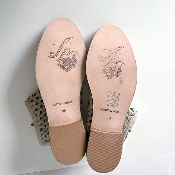 NEW! Free People Leather Woven Shoe boots Bone color, EU 39 (US 8) - Picture 8 of 16